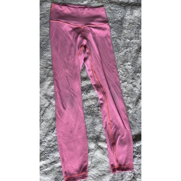 Lululemon Wunder Under Reversible  Leggings‎ Pink & Grey - Picture 1 of 5